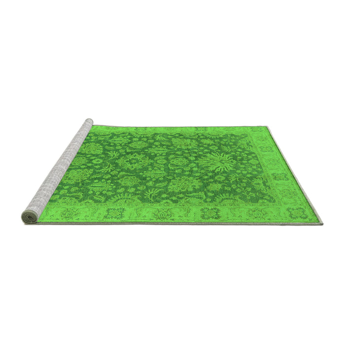 Sideview of Machine Washable Oriental Green Industrial Area Rugs, wshurb1323grn