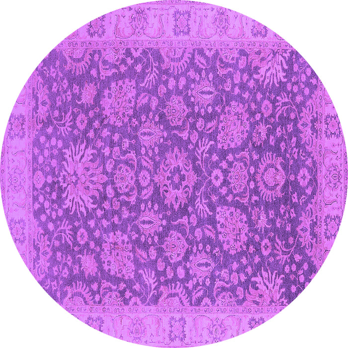 Round Machine Washable Oriental Purple Industrial Area Rugs, wshurb1323pur