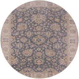 Round Machine Washable Industrial Modern Mauve Taupe Purple Rug, wshurb1323