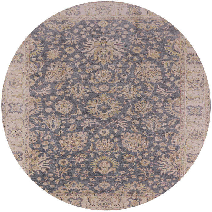 Round Machine Washable Industrial Modern Mauve Taupe Purple Rug, wshurb1323