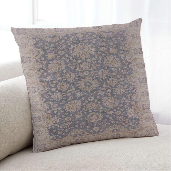 Lifestyle Image of Mid-Century Modern Urban Square Mauve Taupe Purple Throw Pillow, 18 inch by 18 inch, pwurb1323