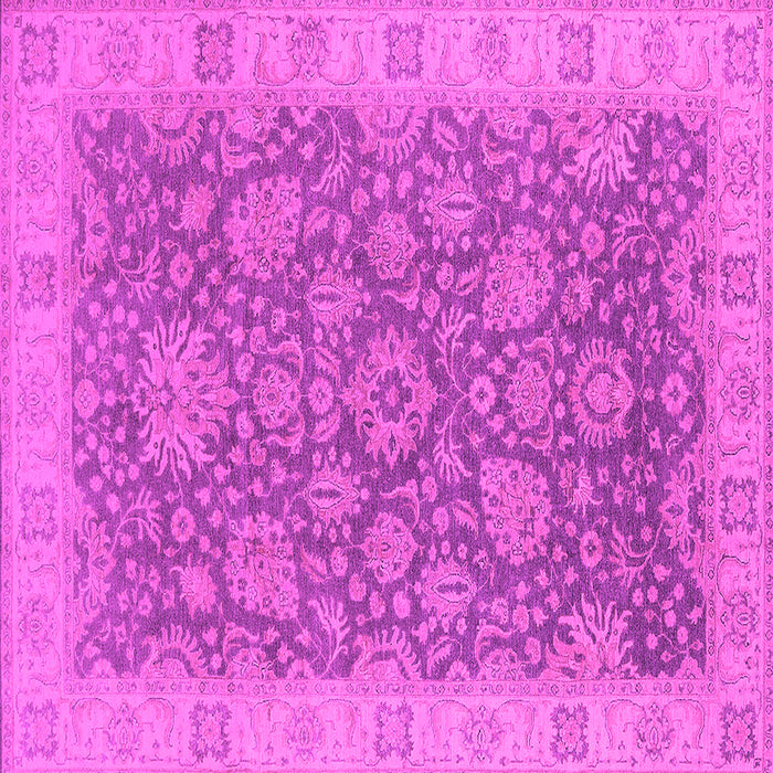 Square Machine Washable Oriental Pink Industrial Rug, wshurb1323pnk