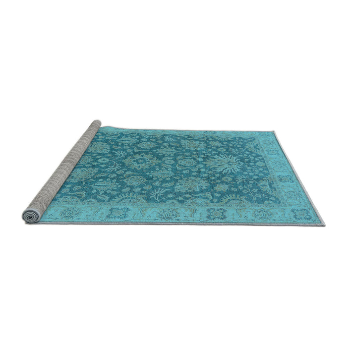 Sideview of Machine Washable Oriental Light Blue Industrial Rug, wshurb1323lblu