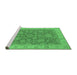 Sideview of Machine Washable Oriental Emerald Green Industrial Area Rugs, wshurb1323emgrn