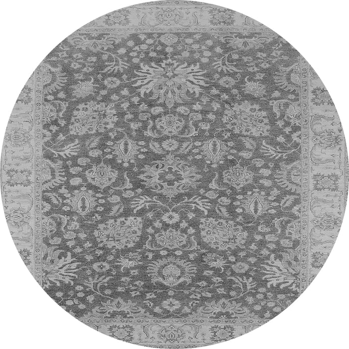 Round Oriental Gray Industrial Rug, urb1323gry