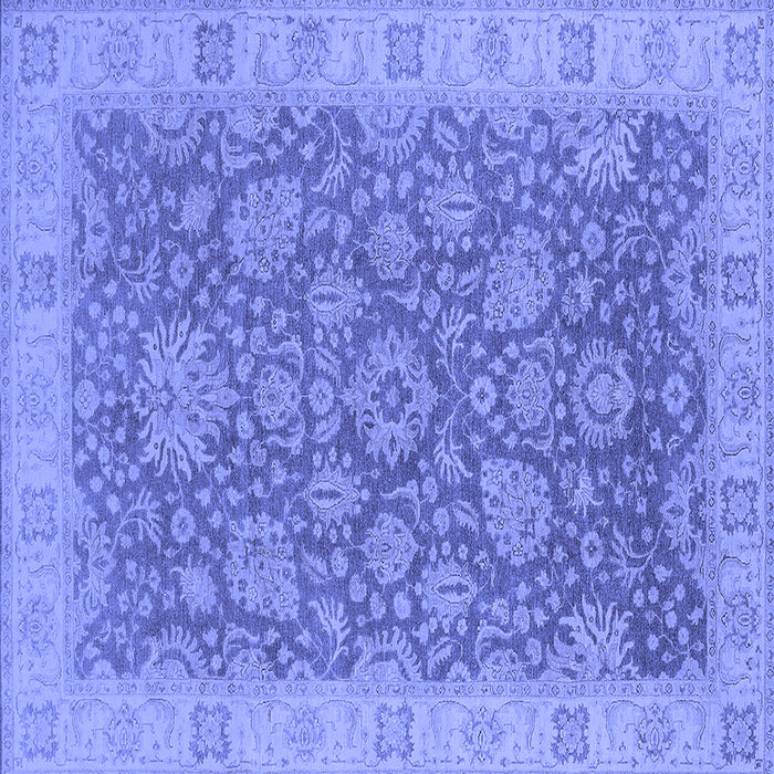 Square Machine Washable Oriental Blue Industrial Rug, wshurb1323blu