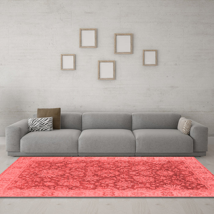 Industrial Red Washable Rugs