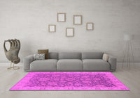 Machine Washable Oriental Pink Industrial Rug, wshurb1323pnk