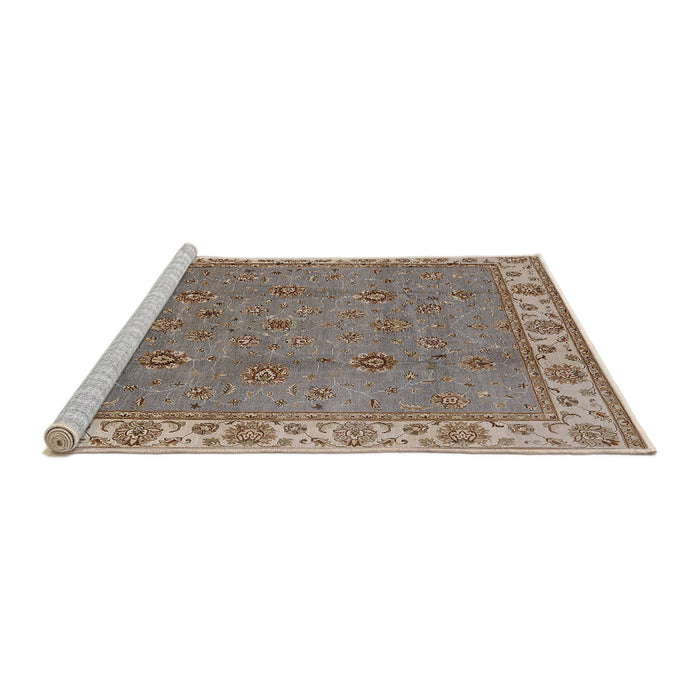 Sideview of Machine Washable Industrial Modern Sienna Brown Rug, wshurb1324