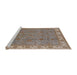 Sideview of Machine Washable Industrial Modern Sienna Brown Rug, wshurb1324