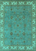 Machine Washable Oriental Turquoise Traditional Area Rugs, wshurb1324turq