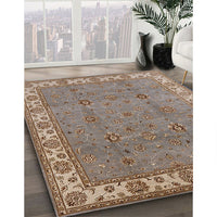 Mid-Century Modern Sienna Brown Oriental Rug, urb1324