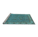 Sideview of Machine Washable Oriental Light Blue Traditional Rug, wshurb1324lblu