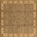 Square Machine Washable Oriental Brown Traditional Rug, wshurb1324brn