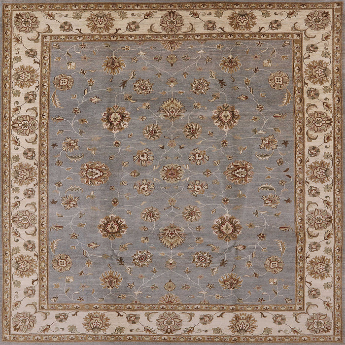 Square Mid-Century Modern Sienna Brown Oriental Rug, urb1324