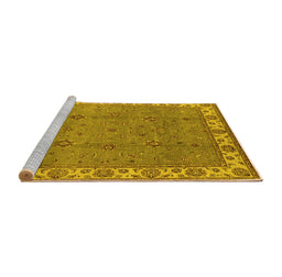 Sideview of Machine Washable Oriental Yellow Traditional Rug, wshurb1324yw
