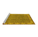 Sideview of Machine Washable Oriental Yellow Traditional Rug, wshurb1324yw