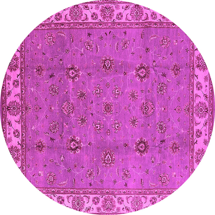 Round Oriental Pink Traditional Rug, urb1324pnk