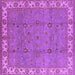 Square Machine Washable Oriental Purple Traditional Area Rugs, wshurb1324pur