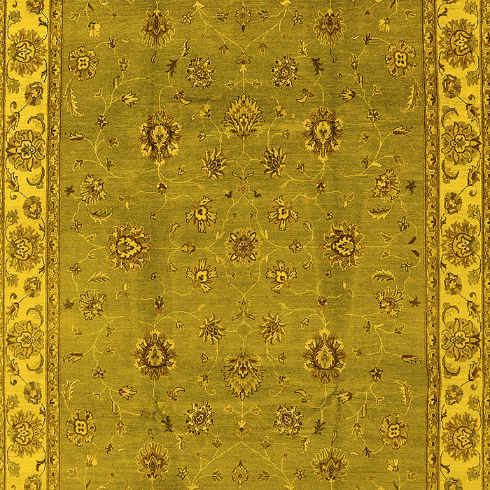 Machine Washable Oriental Yellow Traditional Rug, wshurb1324yw