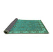 Sideview of Oriental Turquoise Traditional Rug, urb1324turq