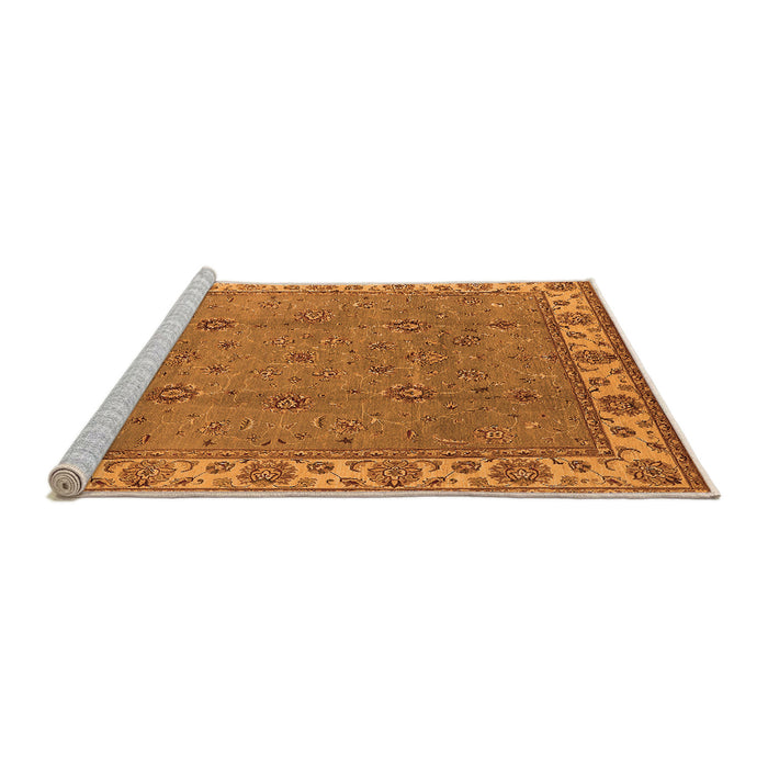 Sideview of Machine Washable Oriental Orange Traditional Area Rugs, wshurb1324org