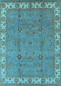 Oriental Light Blue Traditional Rug, urb1324lblu