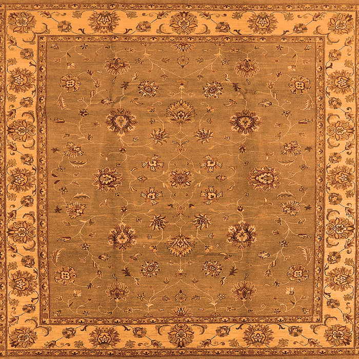 Square Machine Washable Oriental Orange Traditional Area Rugs, wshurb1324org