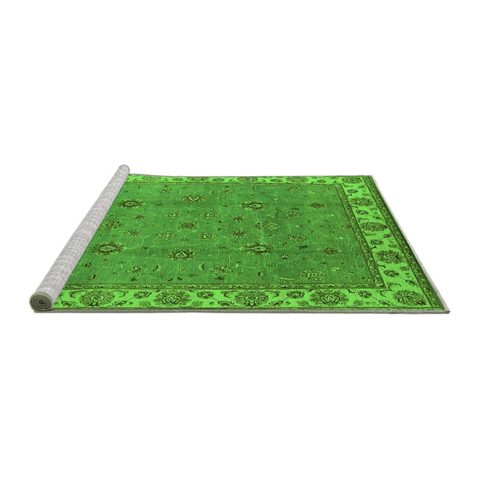 Sideview of Machine Washable Oriental Green Traditional Area Rugs, wshurb1324grn