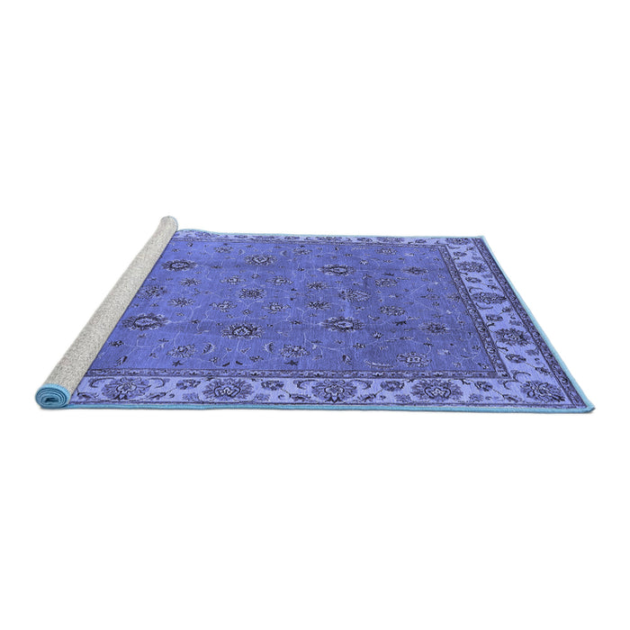Sideview of Machine Washable Oriental Blue Traditional Rug, wshurb1324blu
