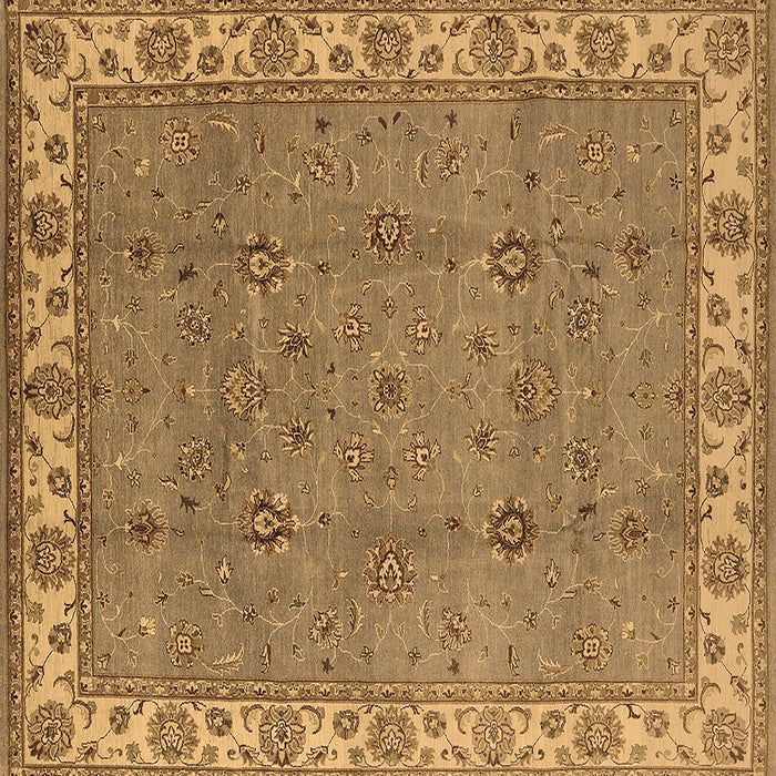 Square Oriental Brown Traditional Rug, urb1324brn