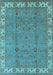 Machine Washable Oriental Light Blue Traditional Rug, wshurb1324lblu