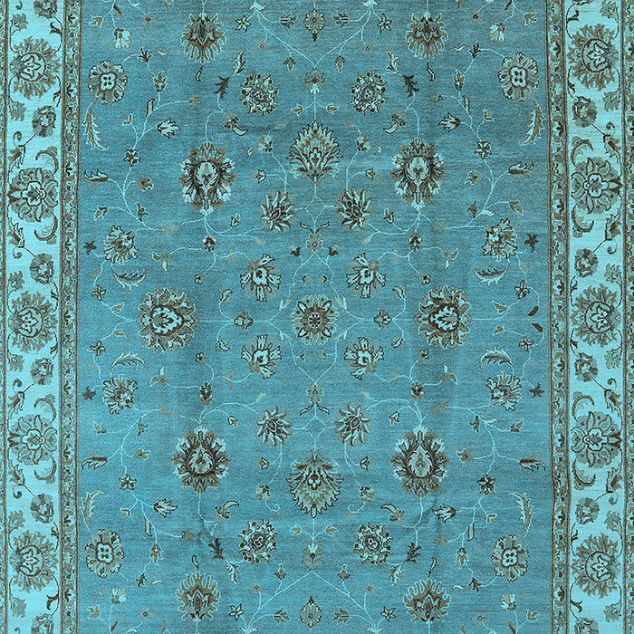 Machine Washable Oriental Light Blue Traditional Rug, wshurb1324lblu