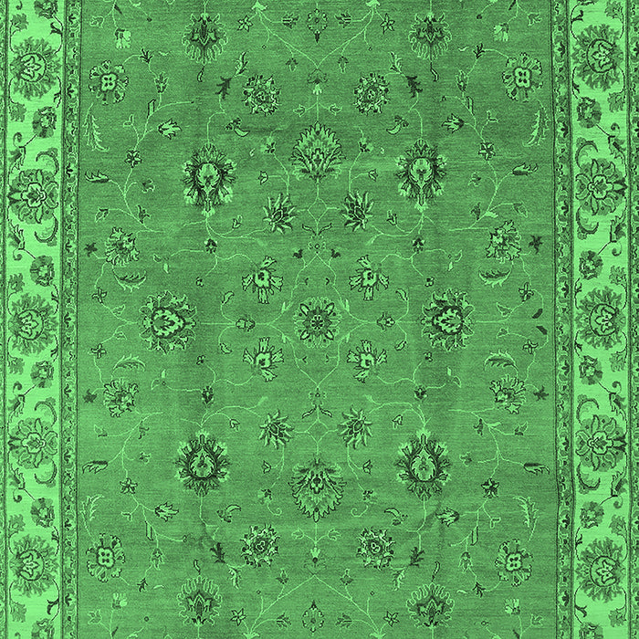 Machine Washable Oriental Emerald Green Traditional Area Rugs, wshurb1324emgrn