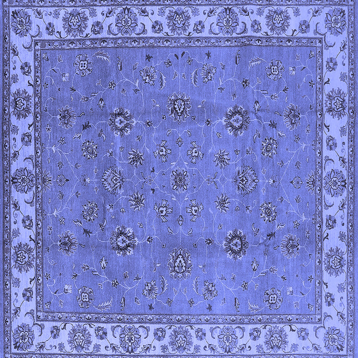 Square Machine Washable Oriental Blue Traditional Rug, wshurb1324blu