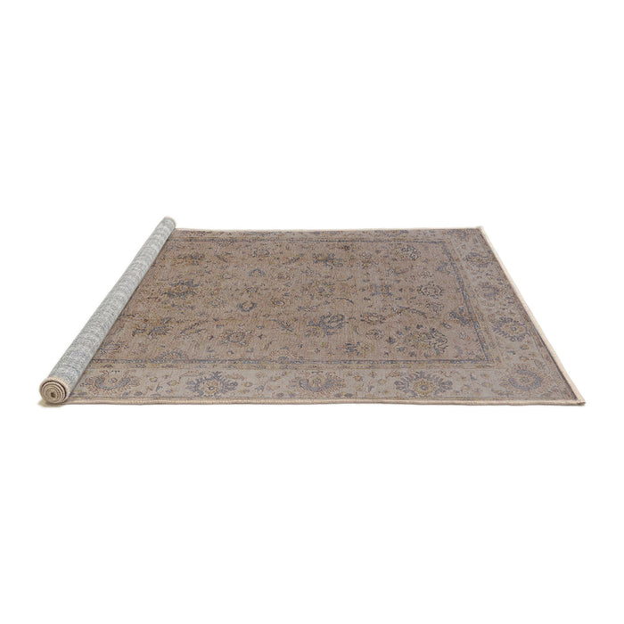 Sideview of Machine Washable Industrial Modern Dark Almond Brown Rug, wshurb1325