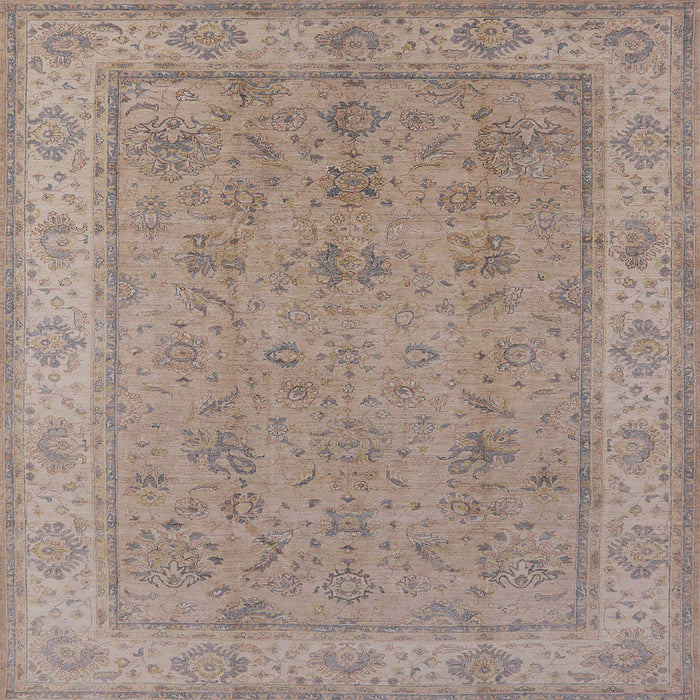 Square Machine Washable Industrial Modern Dark Almond Brown Rug, wshurb1325