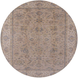 Round Machine Washable Industrial Modern Dark Almond Brown Rug, wshurb1325