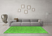 Machine Washable Oriental Green Traditional Area Rugs in a Living Room,, wshurb1325grn