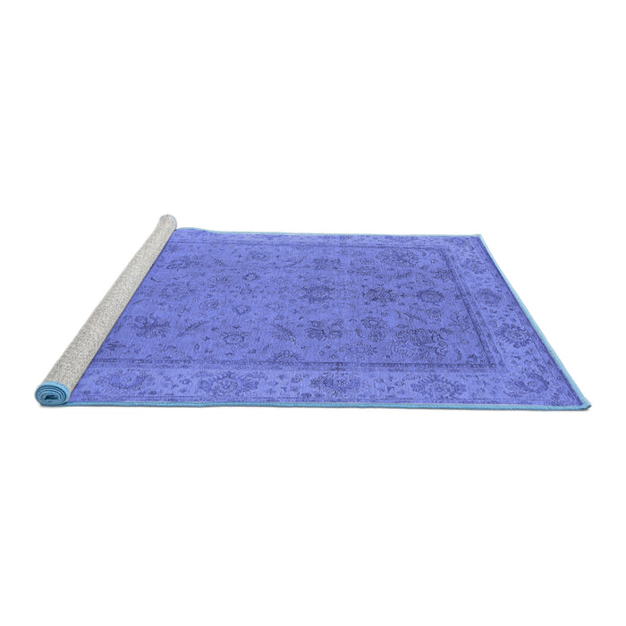 Sideview of Machine Washable Oriental Blue Traditional Rug, wshurb1325blu