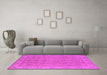 Machine Washable Oriental Pink Traditional Rug in a Living Room, wshurb1325pnk