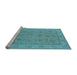 Sideview of Machine Washable Oriental Light Blue Traditional Rug, wshurb1325lblu