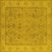 Square Oriental Yellow Traditional Rug, urb1325yw