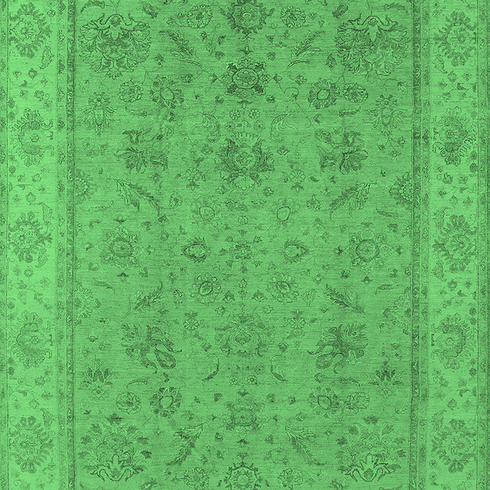 Machine Washable Oriental Emerald Green Traditional Area Rugs, wshurb1325emgrn