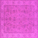 Square Machine Washable Oriental Pink Traditional Rug, wshurb1325pnk