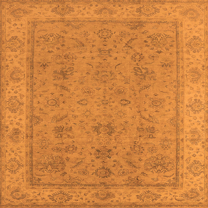 Square Machine Washable Oriental Orange Traditional Area Rugs, wshurb1325org