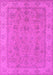 Machine Washable Oriental Pink Traditional Rug, wshurb1325pnk