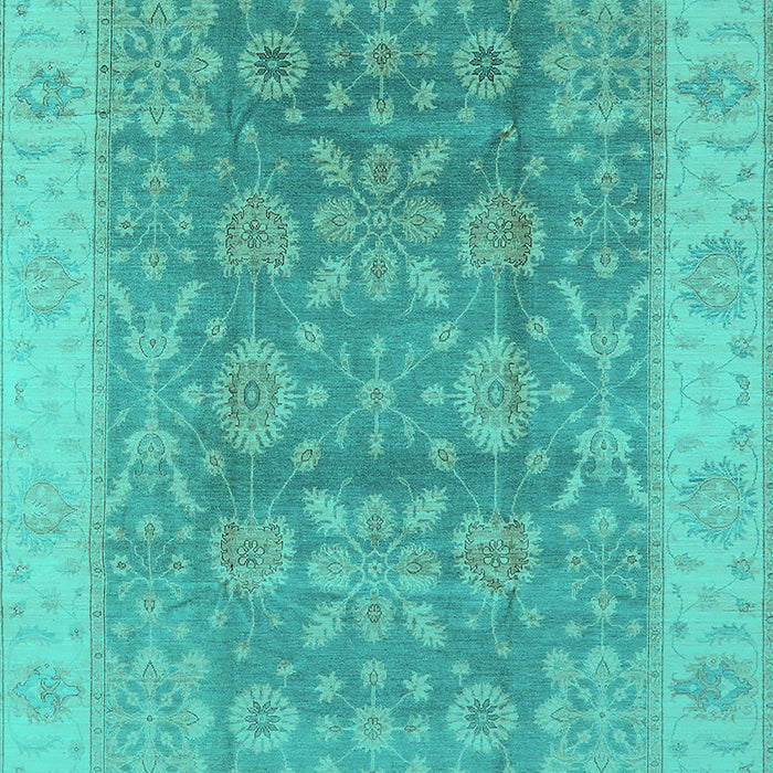 Machine Washable Oriental Turquoise Traditional Area Rugs, wshurb1326turq