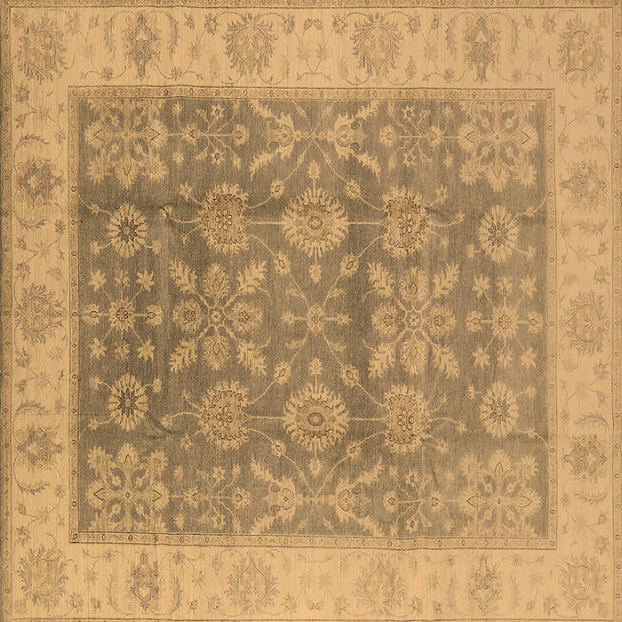 Square Machine Washable Oriental Brown Traditional Rug, wshurb1326brn