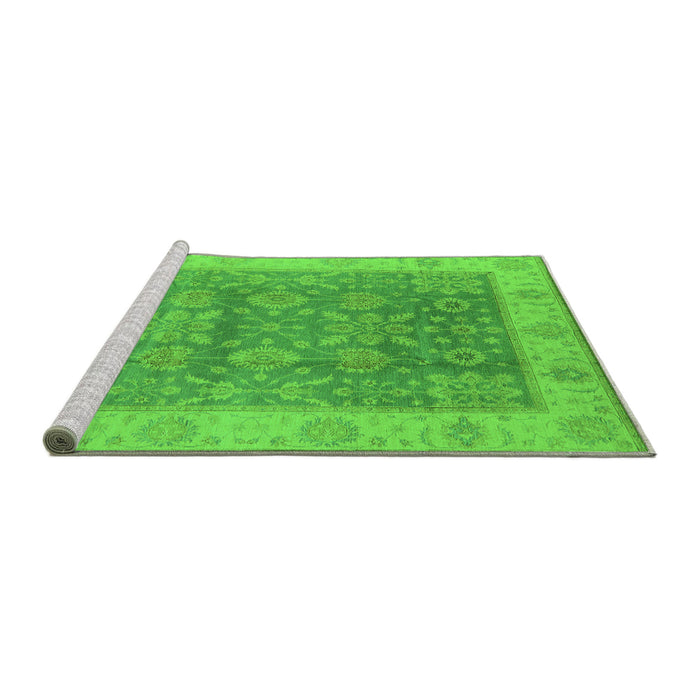 Sideview of Machine Washable Oriental Green Traditional Area Rugs, wshurb1326grn